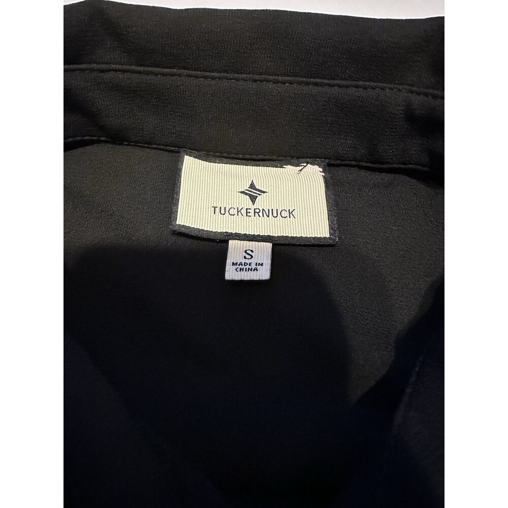 Tuckernuck Black Crepe Callahan Shirt Dress Small Preppy Swing Flirty - Picture 7 of 10